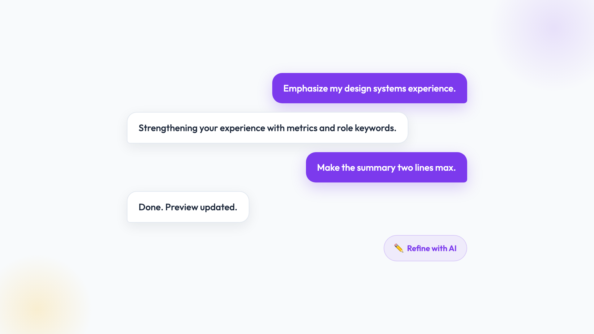 Illustration of AI chat refinement