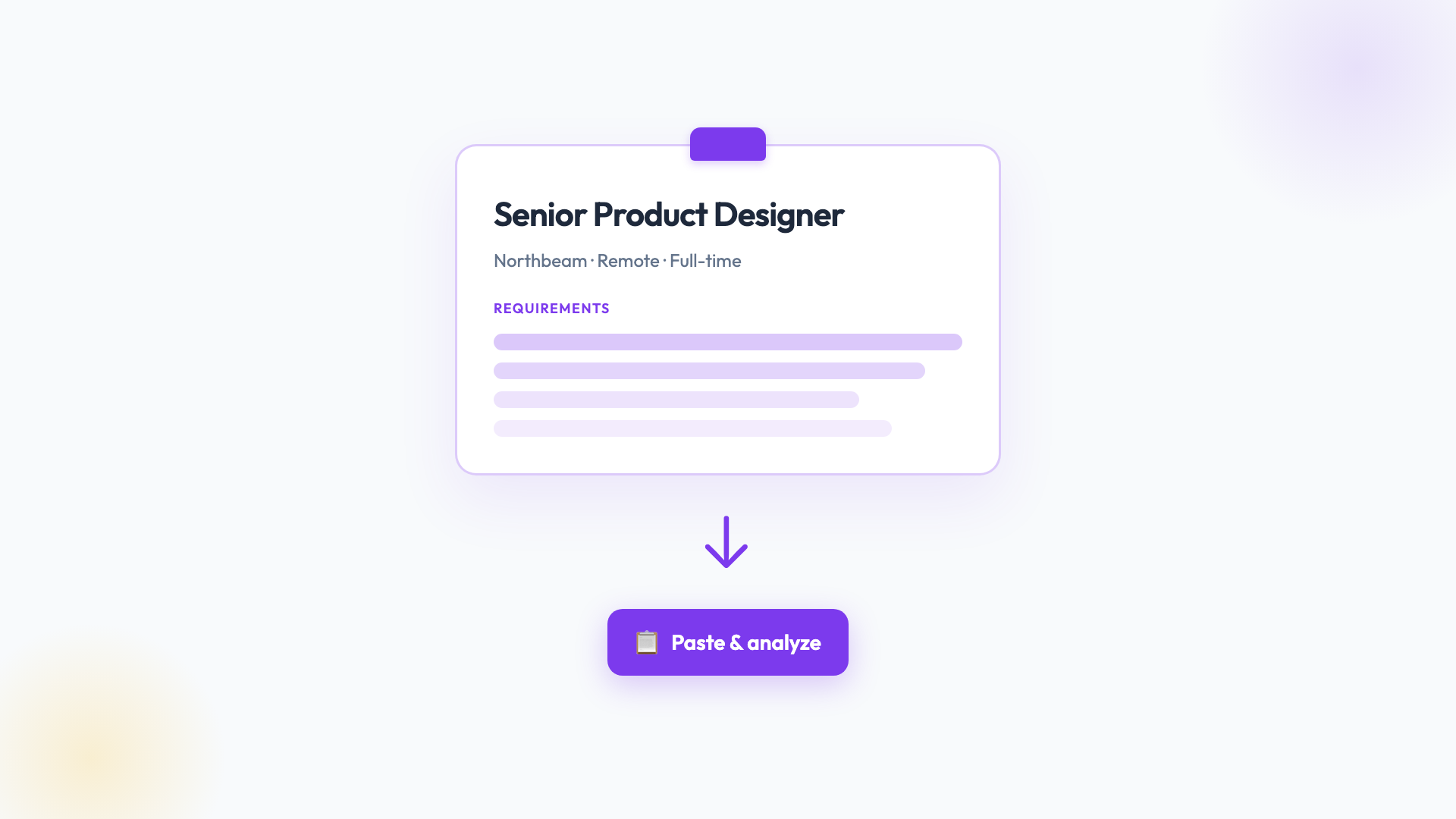 Illustration of pasting a job description